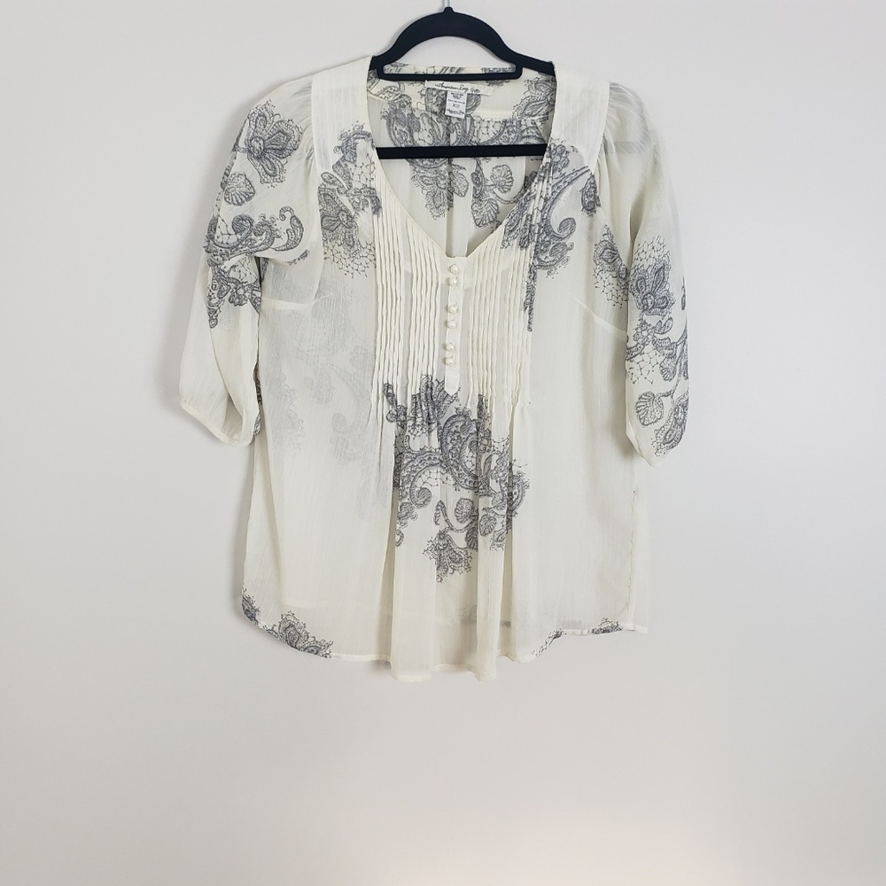 American Rag Cie cream baby doll top A20